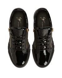 schwarze Leder niedrige Sneakers von Giuseppe Zanotti