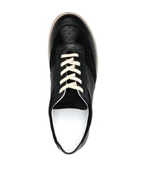 schwarze Leder niedrige Sneakers von MM6 MAISON MARGIELA