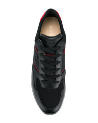 schwarze Leder niedrige Sneakers von Hogan