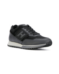 schwarze Leder niedrige Sneakers von Hogan