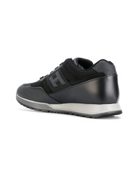 schwarze Leder niedrige Sneakers von Hogan