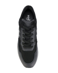 schwarze Leder niedrige Sneakers von Hogan