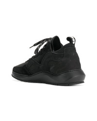 schwarze Leder niedrige Sneakers von Filling Pieces