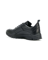 schwarze Leder niedrige Sneakers von Versus