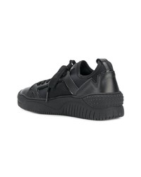 schwarze Leder niedrige Sneakers von Just Cavalli