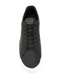 schwarze Leder niedrige Sneakers von Ea7 Emporio Armani