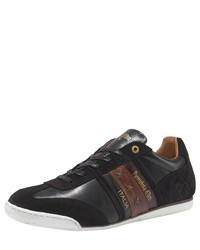 schwarze Leder niedrige Sneakers von Pantofola D'oro