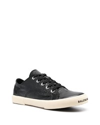 schwarze Leder niedrige Sneakers von Balenciaga