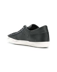 schwarze Leder niedrige Sneakers von Philippe Model