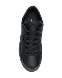 schwarze Leder niedrige Sneakers von Philippe Model