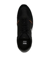 schwarze Leder niedrige Sneakers von BOSS