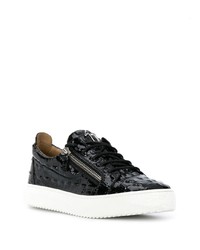 schwarze Leder niedrige Sneakers von Giuseppe Zanotti