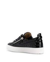 schwarze Leder niedrige Sneakers von Giuseppe Zanotti