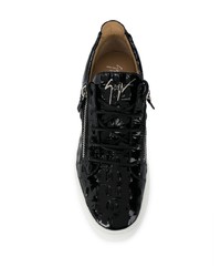 schwarze Leder niedrige Sneakers von Giuseppe Zanotti