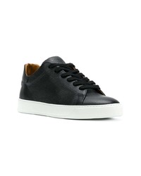 schwarze Leder niedrige Sneakers von Black Dioniso