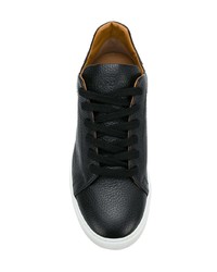 schwarze Leder niedrige Sneakers von Black Dioniso