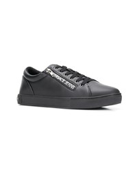 schwarze Leder niedrige Sneakers von Versace Jeans