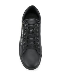 schwarze Leder niedrige Sneakers von Versace Jeans