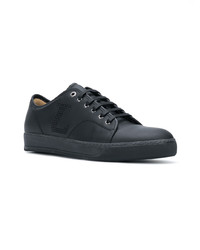 schwarze Leder niedrige Sneakers von Lanvin