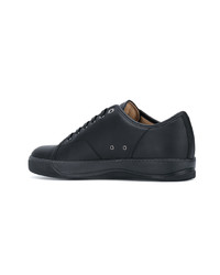 schwarze Leder niedrige Sneakers von Lanvin