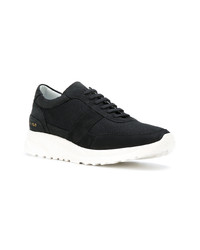 schwarze Leder niedrige Sneakers von Common Projects