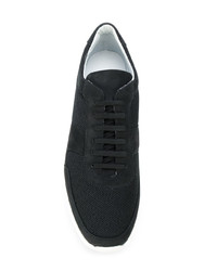 schwarze Leder niedrige Sneakers von Common Projects