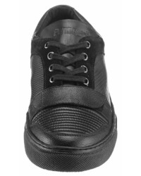 schwarze Leder niedrige Sneakers von PETROLIO