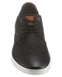 schwarze Leder niedrige Sneakers von PETROLIO