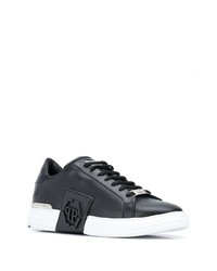 schwarze Leder niedrige Sneakers von Philipp Plein