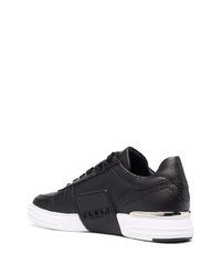 schwarze Leder niedrige Sneakers von Philipp Plein