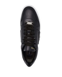 schwarze Leder niedrige Sneakers von Philipp Plein