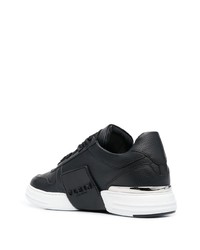 schwarze Leder niedrige Sneakers von Philipp Plein