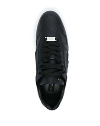 schwarze Leder niedrige Sneakers von Philipp Plein