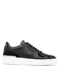 schwarze Leder niedrige Sneakers von Philipp Plein