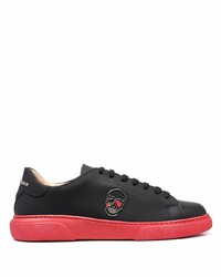 schwarze Leder niedrige Sneakers von Philipp Plein