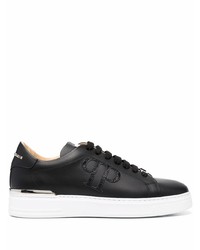 schwarze Leder niedrige Sneakers von Philipp Plein