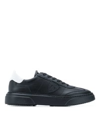 schwarze Leder niedrige Sneakers von Philippe Model