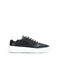 schwarze Leder niedrige Sneakers von Philippe Model