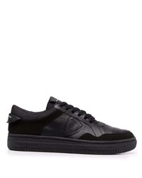 schwarze Leder niedrige Sneakers von Philippe Model Paris