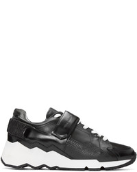 schwarze Leder niedrige Sneakers von Pierre Hardy