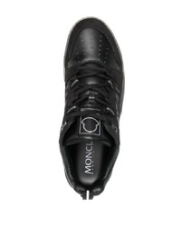 schwarze Leder niedrige Sneakers von Moncler