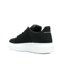 schwarze Leder niedrige Sneakers von Alexander McQueen