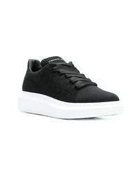 schwarze Leder niedrige Sneakers von Alexander McQueen