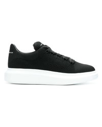 schwarze Leder niedrige Sneakers von Alexander McQueen