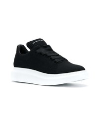 schwarze Leder niedrige Sneakers von Alexander McQueen