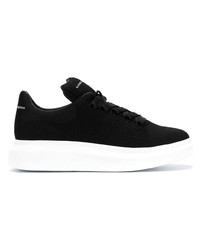 schwarze Leder niedrige Sneakers von Alexander McQueen