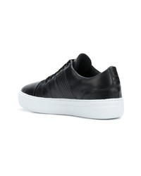 schwarze Leder niedrige Sneakers von Neil Barrett