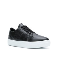 schwarze Leder niedrige Sneakers von Neil Barrett