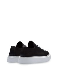 schwarze Leder niedrige Sneakers von Prada