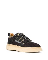 schwarze Leder niedrige Sneakers von Buscemi